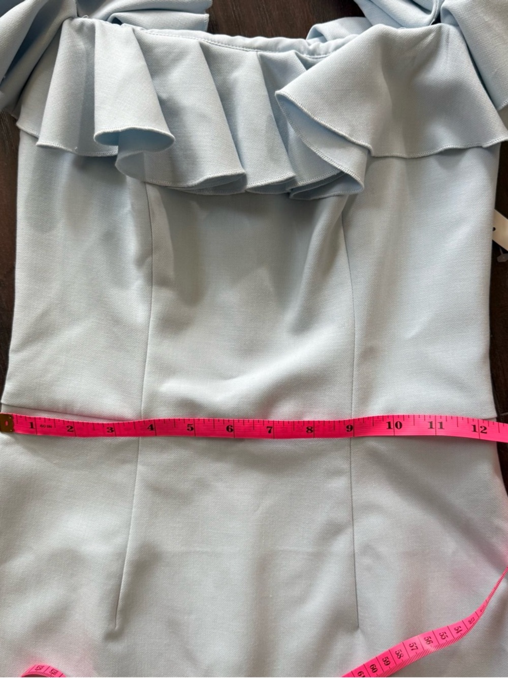 French Connection Light Blue Ruffle Mini Dress - Picture 11 of 13